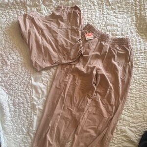Free People Women's Track Pants & Top Set in Dusty Rose